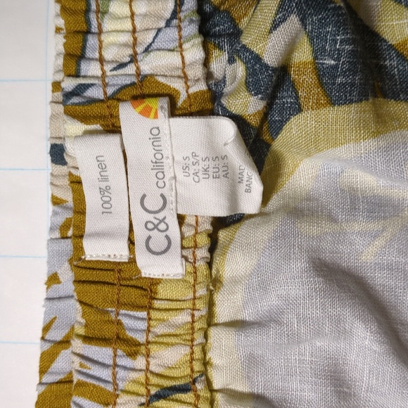 C&C California Floral Hawaiian linen peplum skirt size S - Picture 2 of 6